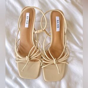 NAKD White Strappy Kitten Heels - 8